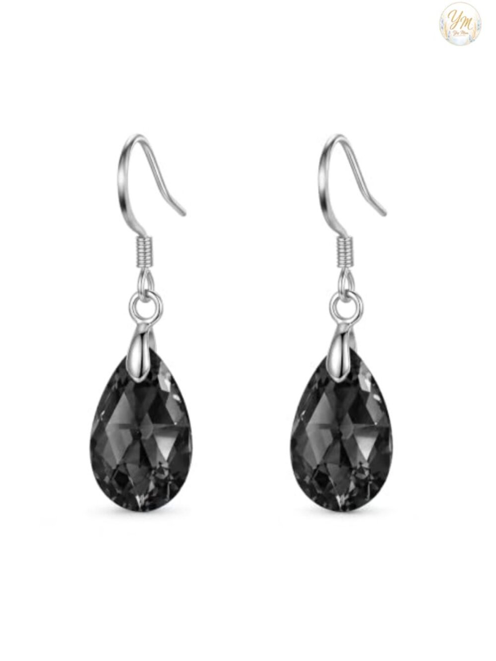 Austrian Crystal Teardrop Drop Earrings 925 Sterling Silver French Hook
